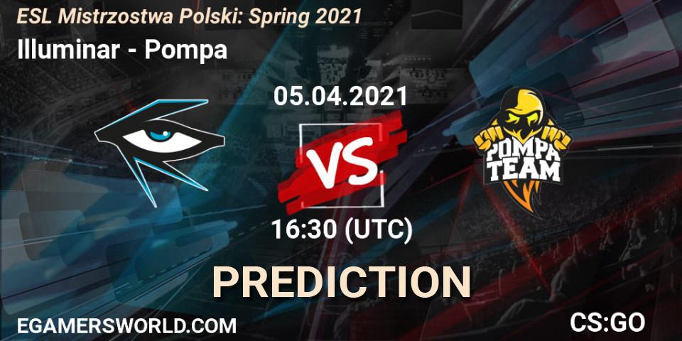 Illuminar - Pompa: Maç tahminleri. 06.04.2021 at 19:00, Counter-Strike (CS2), ESL Mistrzostwa Polski: Spring 2021