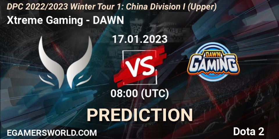 Xtreme Gaming - DAWN: Maç tahminleri. 17.01.2023 at 08:01, Dota 2, DPC 2022/2023 Winter Tour 1: CN Division I (Upper)