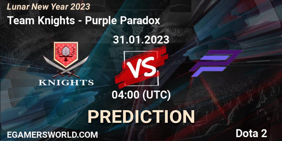 Team Knights - Purple Paradox: Maç tahminleri. 01.02.23, Dota 2, Lunar New Year 2023