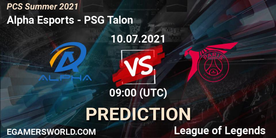 Alpha Esports - PSG Talon: Maç tahminleri. 10.07.2021 at 09:00, LoL, PCS Summer 2021