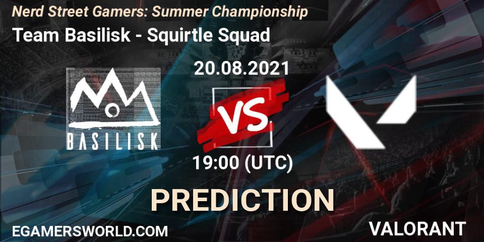 Team Basilisk - Squirtle Squad: Maç tahminleri. 20.08.2021 at 19:00, VALORANT, Nerd Street Gamers: Summer Championship