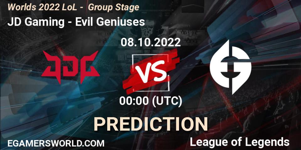 JD Gaming - Evil Geniuses: Maç tahminleri. 08.10.22, LoL, Worlds 2022 LoL - Group Stage