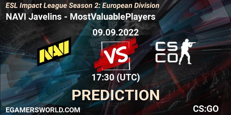 NAVI Javelins - MostValuablePlayers: Maç tahminleri. 09.09.2022 at 17:30, Counter-Strike (CS2), ESL Impact League Season 2: European Division