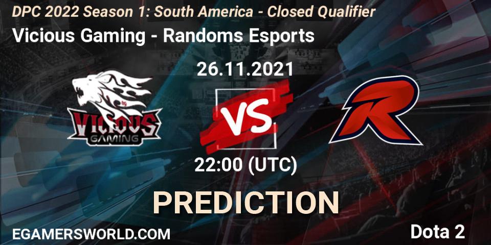 Vicious Gaming - Randoms Esports: Maç tahminleri. 26.11.21, Dota 2, DPC 2022 Season 1: South America - Closed Qualifier