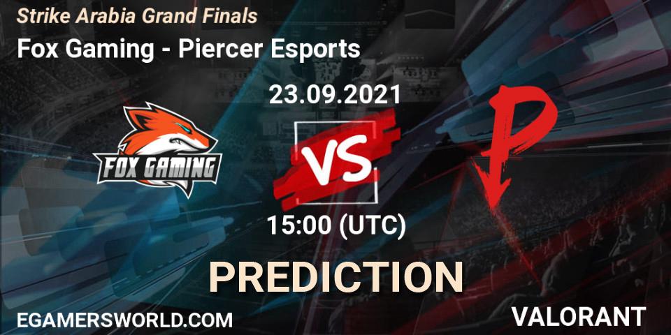 Fox Gaming - Piercer Esports: Maç tahminleri. 23.09.2021 at 17:00, VALORANT, Strike Arabia Grand Finals