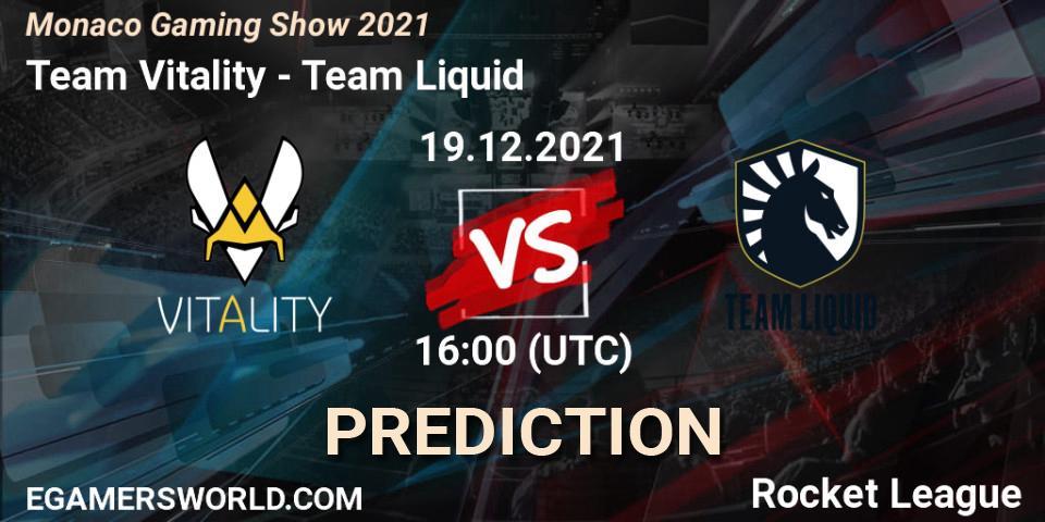 Team Vitality - Team Liquid: Maç tahminleri. 19.12.21, Rocket League, Monaco Gaming Show 2021