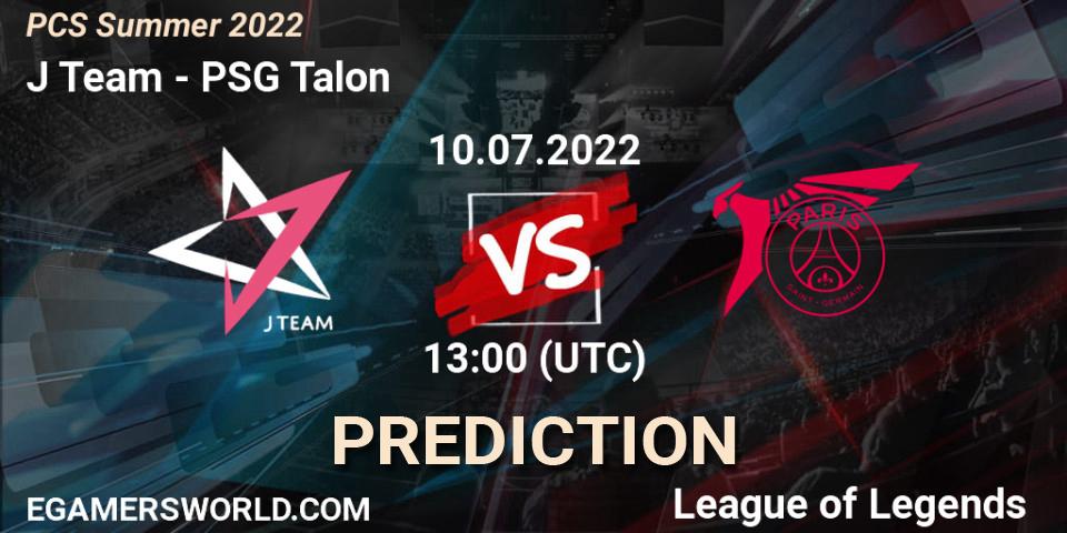 J Team - PSG Talon: Maç tahminleri. 10.07.2022 at 13:00, LoL, PCS Summer 2022