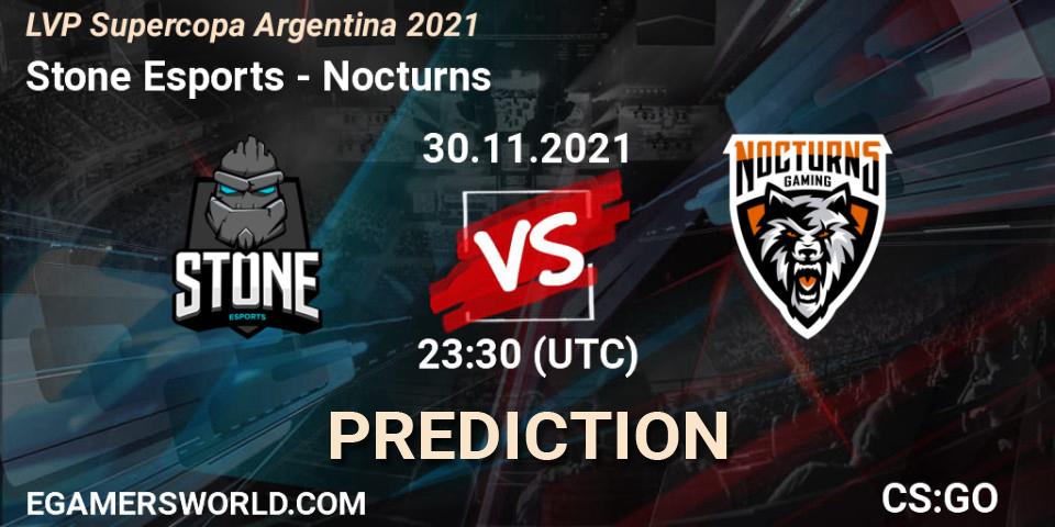 Stone Esports - Nocturns: Maç tahminleri. 30.11.2021 at 23:30, Counter-Strike (CS2), LVP Supercopa Argentina 2021