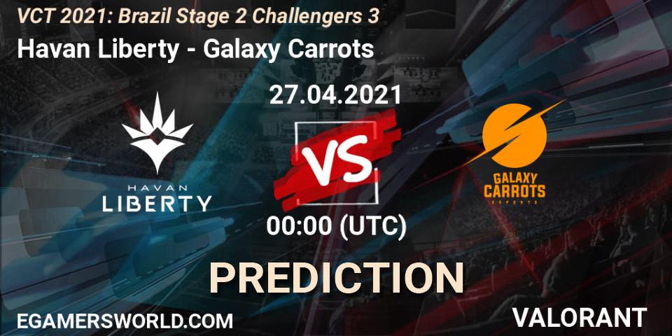 Havan Liberty - Galaxy Carrots: Maç tahminleri. 27.04.2021 at 01:15, VALORANT, VCT 2021: Brazil Stage 2 Challengers 3