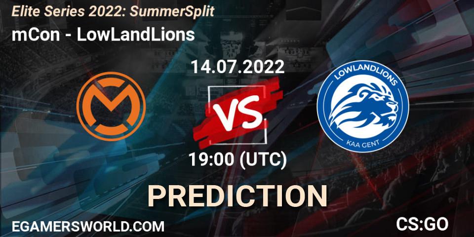 mCon - LowLandLions: Maç tahminleri. 14.07.2022 at 19:00, Counter-Strike (CS2), Elite Series 2022: Summer Split