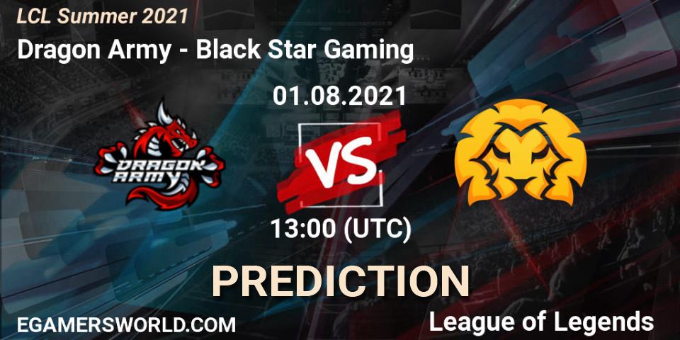 Dragon Army - Black Star Gaming: Maç tahminleri. 01.08.21, LoL, LCL Summer 2021