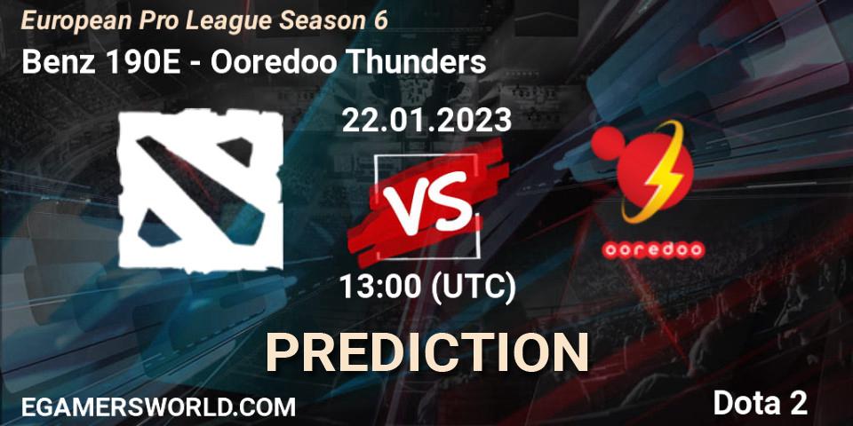 Benz 190E - Ooredoo Thunders: Maç tahminleri. 22.01.23, Dota 2, European Pro League Season 6