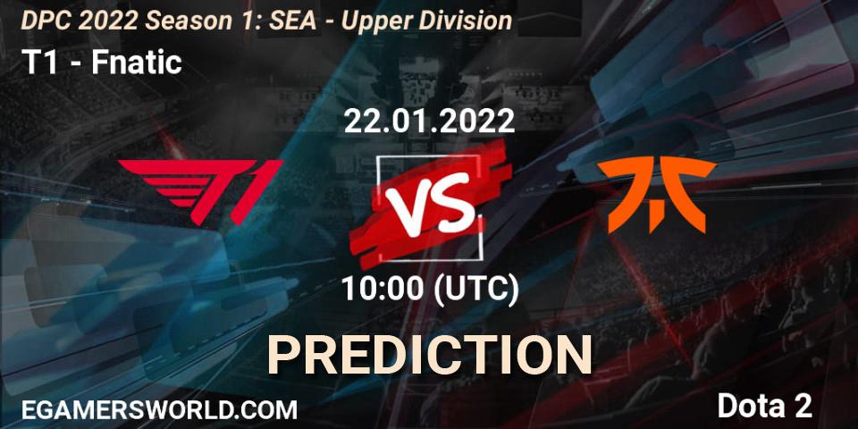 T1 - Fnatic: Maç tahminleri. 22.01.2022 at 11:01, Dota 2, DPC 2022 Season 1: SEA - Upper Division