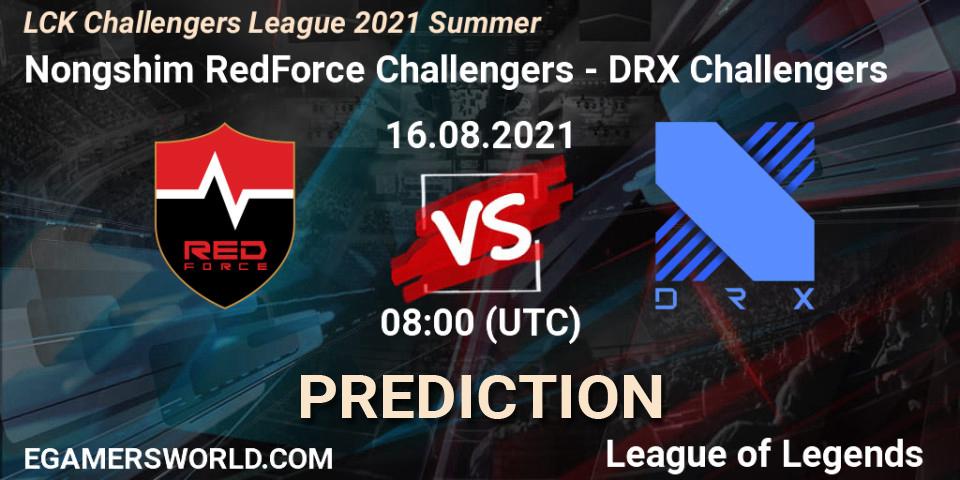 Nongshim RedForce Challengers - DRX Challengers: Maç tahminleri. 16.08.2021 at 08:00, LoL, LCK Challengers League 2021 Summer