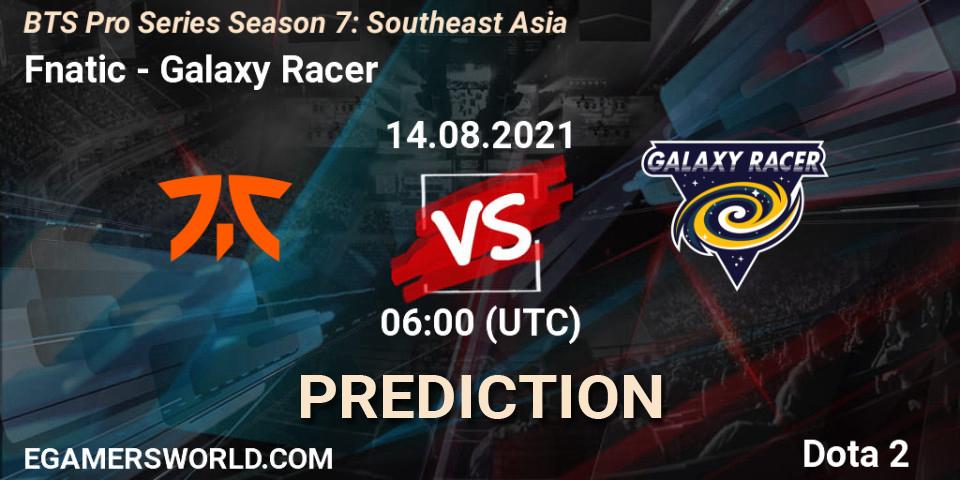 Fnatic - Galaxy Racer: Maç tahminleri. 14.08.2021 at 06:03, Dota 2, BTS Pro Series Season 7: Southeast Asia