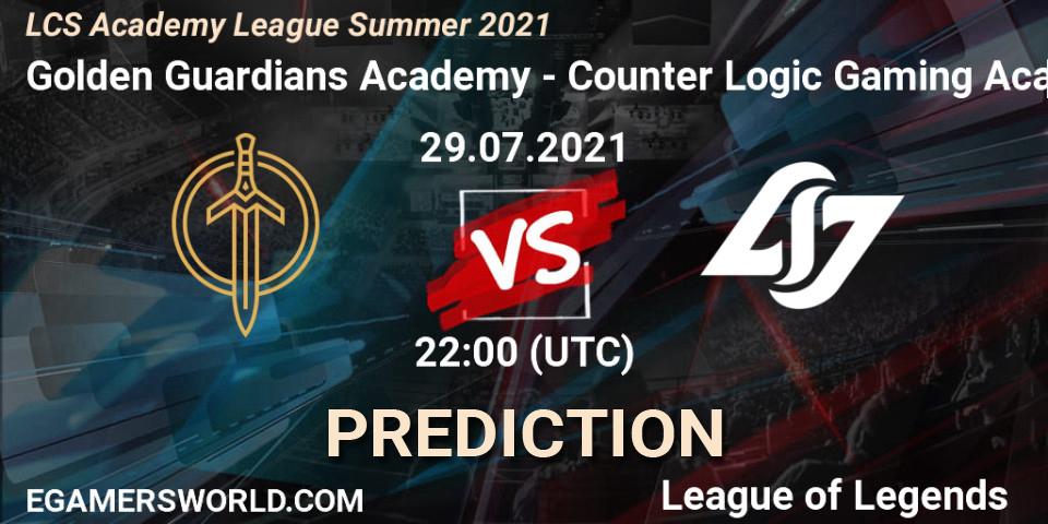 Golden Guardians Academy - Counter Logic Gaming Academy: Maç tahminleri. 29.07.2021 at 22:00, LoL, LCS Academy League Summer 2021