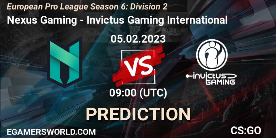 Nexus Gaming - Invictus Gaming International: Maç tahminleri. 05.02.23, CS2 (CS:GO), European Pro League Season 6: Division 2