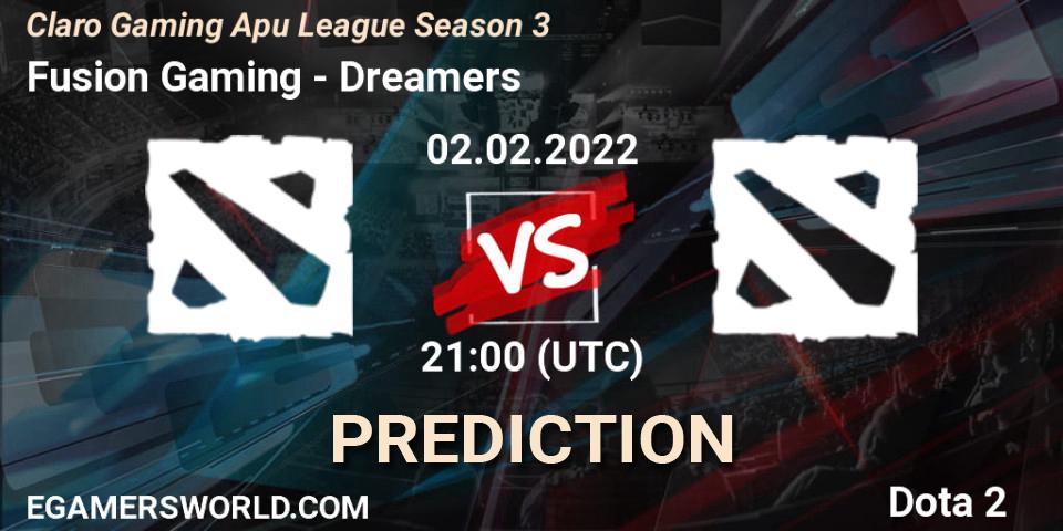 Fusion Gaming - Dreamers: Maç tahminleri. 02.02.2022 at 23:44, Dota 2, Claro Gaming Apu League Season 3