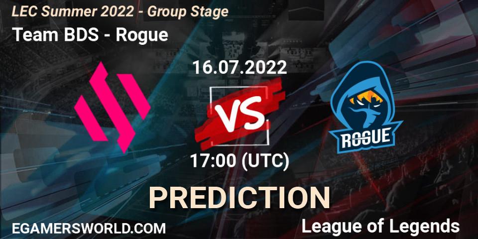 Team BDS - Rogue: Maç tahminleri. 16.07.2022 at 17:00, LoL, LEC Summer 2022 - Group Stage