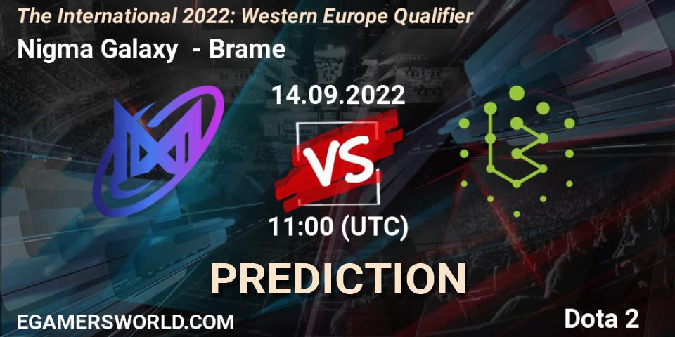 Nigma Galaxy - Brame: Maç tahminleri. 14.09.22, Dota 2, The International 2022: Western Europe Qualifier