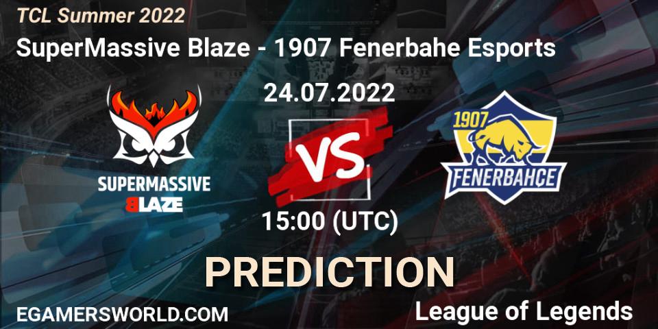 SuperMassive Blaze - 1907 Fenerbahçe Esports: Maç tahminleri. 24.07.2022 at 15:00, LoL, TCL Summer 2022
