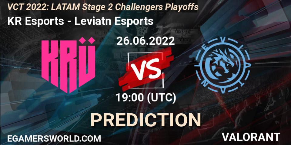 KRÜ Esports - Leviatán Esports: Maç tahminleri. 26.06.2022 at 19:00, VALORANT, VCT 2022: LATAM Stage 2 Challengers Playoffs