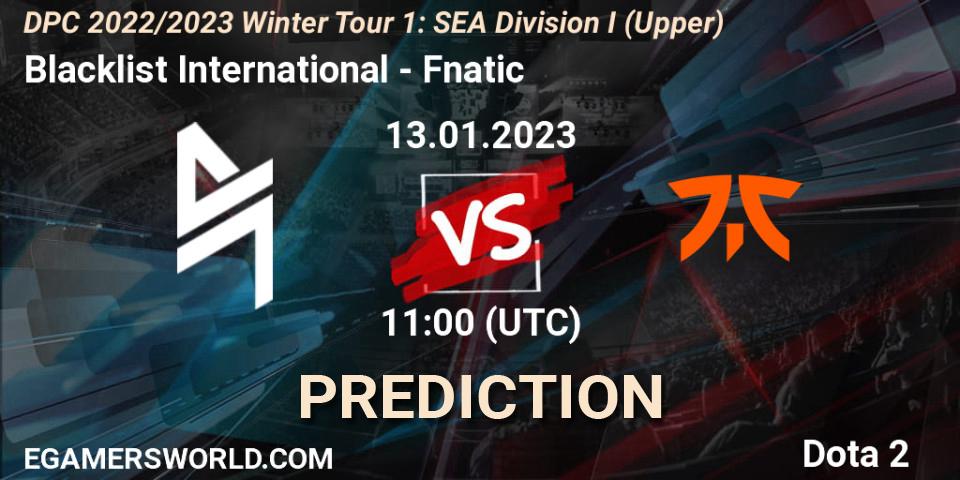 Blacklist International - Fnatic: Maç tahminleri. 13.01.2023 at 13:17, Dota 2, DPC 2022/2023 Winter Tour 1: SEA Division I (Upper)