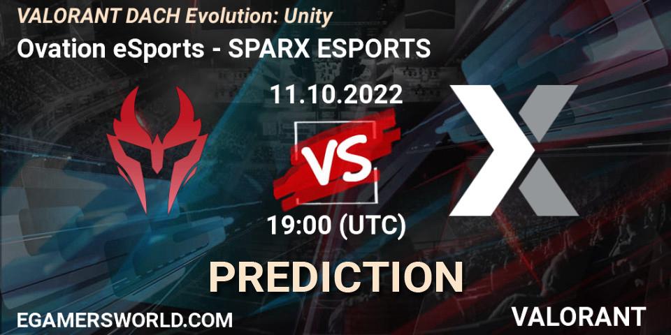 Ovation eSports - SPARX ESPORTS: Maç tahminleri. 11.10.2022 at 19:00, VALORANT, VALORANT DACH Evolution: Unity