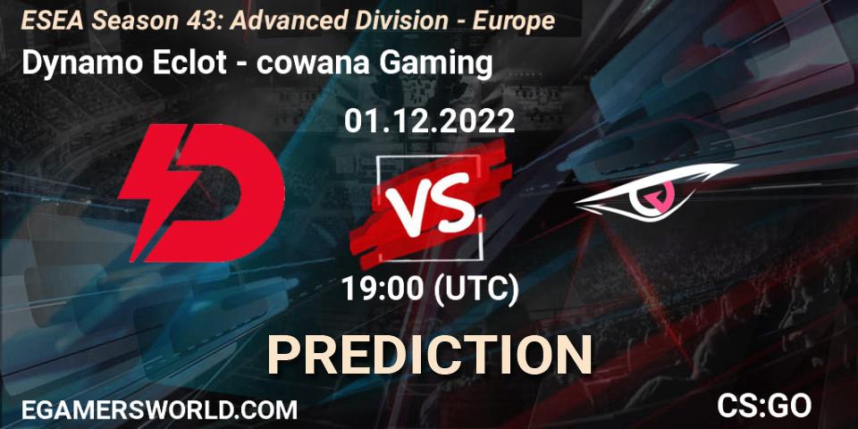 Dynamo Eclot - cowana Gaming: Maç tahminleri. 01.12.22, CS2 (CS:GO), ESEA Season 43: Advanced Division - Europe