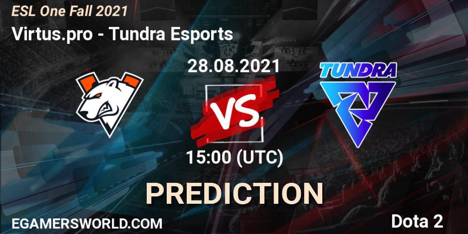 Virtus.pro - Tundra Esports: Maç tahminleri. 28.08.2021 at 14:55, Dota 2, ESL One Fall 2021