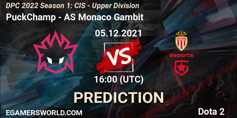PuckChamp - AS Monaco Gambit: Maç tahminleri. 05.12.2021 at 14:00, Dota 2, DPC 2022 Season 1: CIS - Upper Division