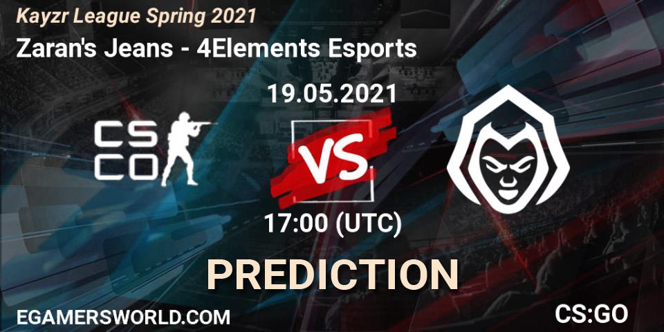 Zaran's Jeans - 4Elements Esports: Maç tahminleri. 19.05.2021 at 17:00, Counter-Strike (CS2), Kayzr League Spring 2021