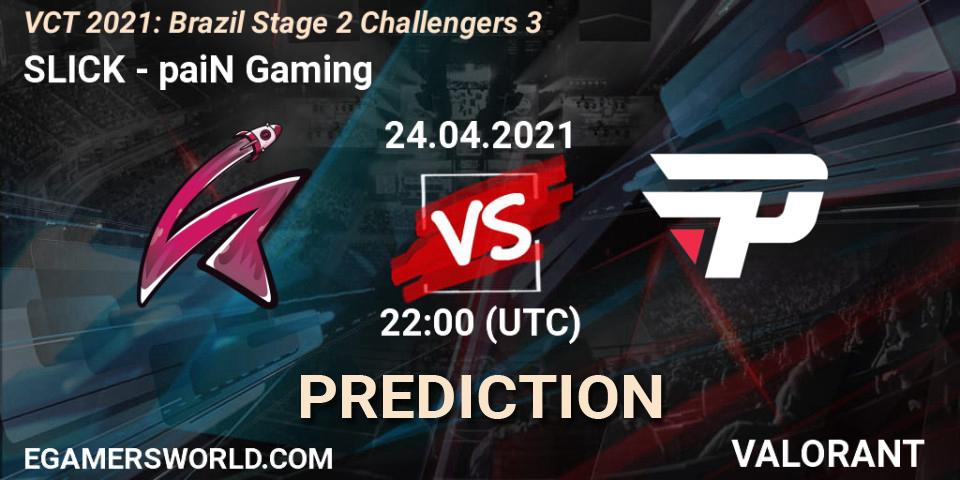 SLICK - paiN Gaming: Maç tahminleri. 25.04.2021 at 22:00, VALORANT, VCT 2021: Brazil Stage 2 Challengers 3