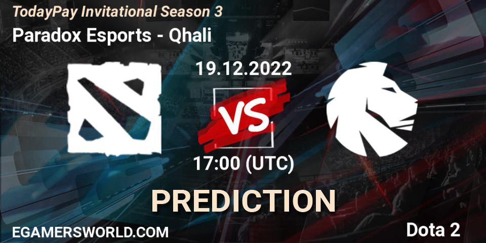 Paradox Esports - Qhali: Maç tahminleri. 19.12.2022 at 17:12, Dota 2, TodayPay Invitational Season 3