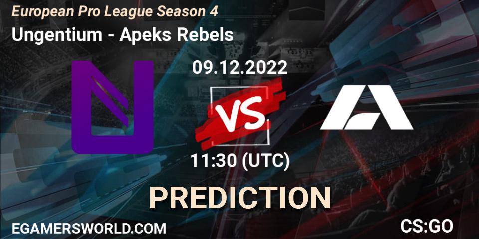 Ungentium - Apeks Rebels: Maç tahminleri. 09.12.22, CS2 (CS:GO), European Pro League Season 4
