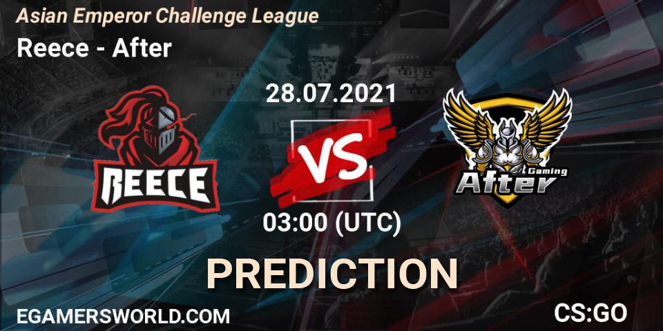 Reece - After: Maç tahminleri. 28.07.2021 at 03:00, Counter-Strike (CS2), Asian Emperor Challenge League