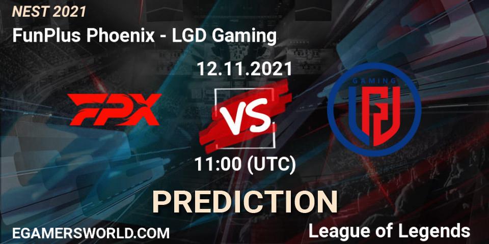 LGD Gaming - FunPlus Phoenix: Maç tahminleri. 15.11.2021 at 10:05, LoL, NEST 2021