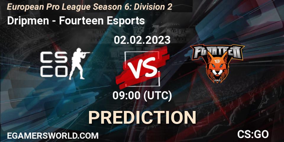 Dripmen - Fourteen Esports: Maç tahminleri. 02.02.23, CS2 (CS:GO), European Pro League Season 6: Division 2