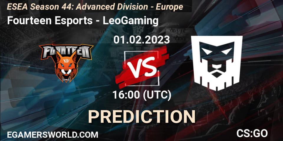 Fourteen Esports - LeoGaming: Maç tahminleri. 10.02.2023 at 15:00, Counter-Strike (CS2), ESEA Season 44: Advanced Division - Europe