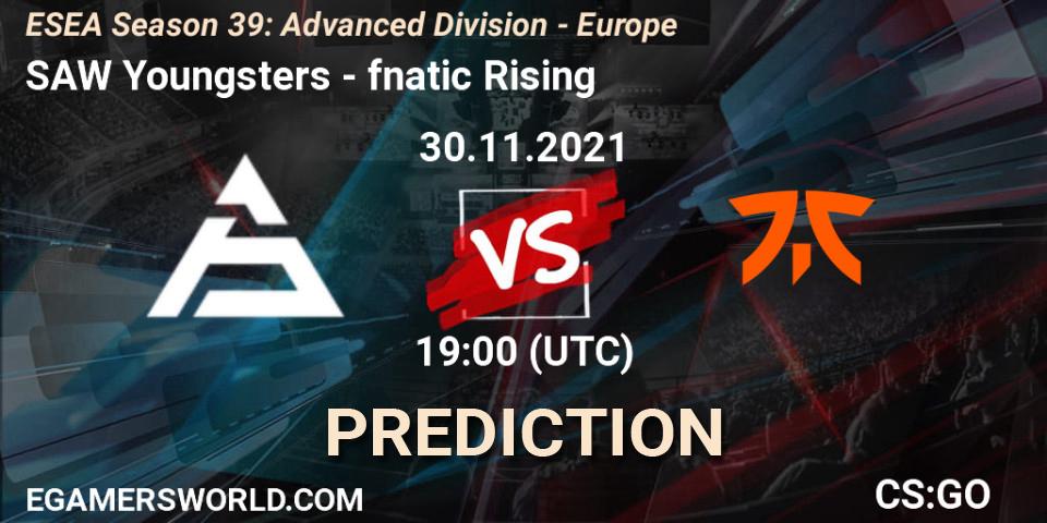 SAW Youngsters - fnatic Rising: Maç tahminleri. 30.11.2021 at 19:00, Counter-Strike (CS2), ESEA Season 39: Advanced Division - Europe