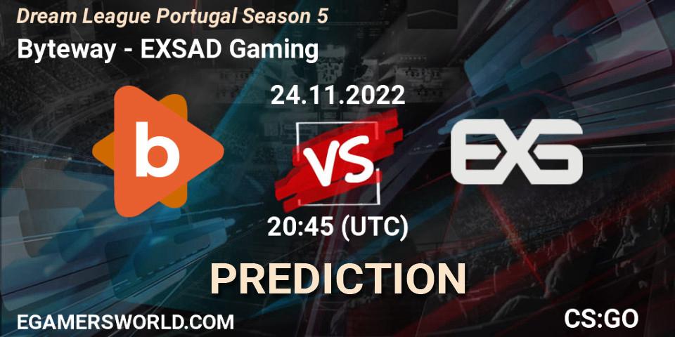 Byteway - EXSAD Gaming: Maç tahminleri. 24.11.2022 at 20:45, Counter-Strike (CS2), Dream League Portugal Season 5