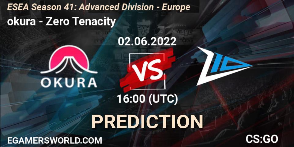 okura - Zero Tenacity: Maç tahminleri. 02.06.2022 at 16:00, Counter-Strike (CS2), ESEA Season 41: Advanced Division - Europe