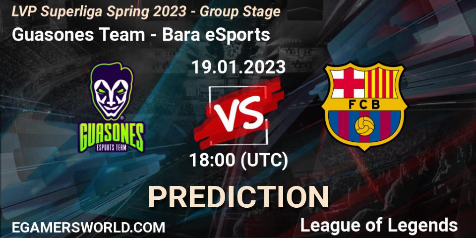 Guasones Team - Barça eSports: Maç tahminleri. 19.01.2023 at 18:00, LoL, LVP Superliga Spring 2023 - Group Stage