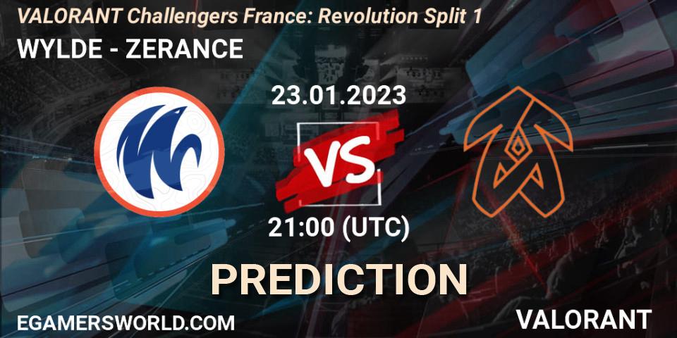 WYLDE - ZERANCE: Maç tahminleri. 23.01.2023 at 21:00, VALORANT, VALORANT Challengers 2023 France: Revolution Split 1
