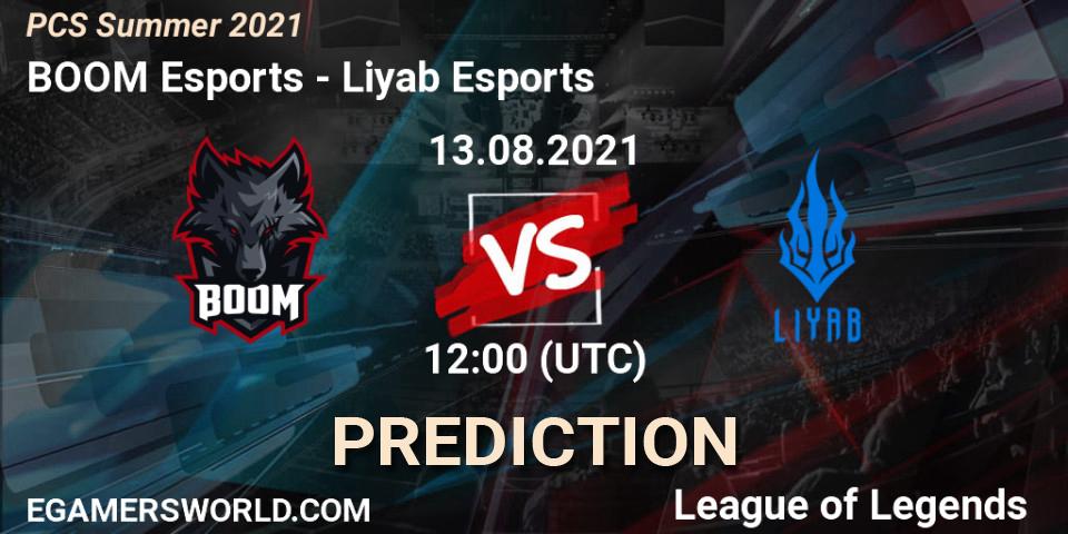 BOOM Esports - Liyab Esports: Maç tahminleri. 13.08.2021 at 11:25, LoL, PCS Summer 2021