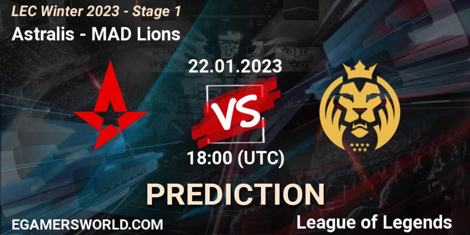 Astralis - MAD Lions: Maç tahminleri. 22.01.2023 at 18:00, LoL, LEC Winter 2023 - Stage 1