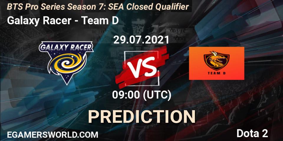 Galaxy Racer - Team D: Maç tahminleri. 29.07.2021 at 07:40, Dota 2, BTS Pro Series Season 7: SEA Closed Qualifier