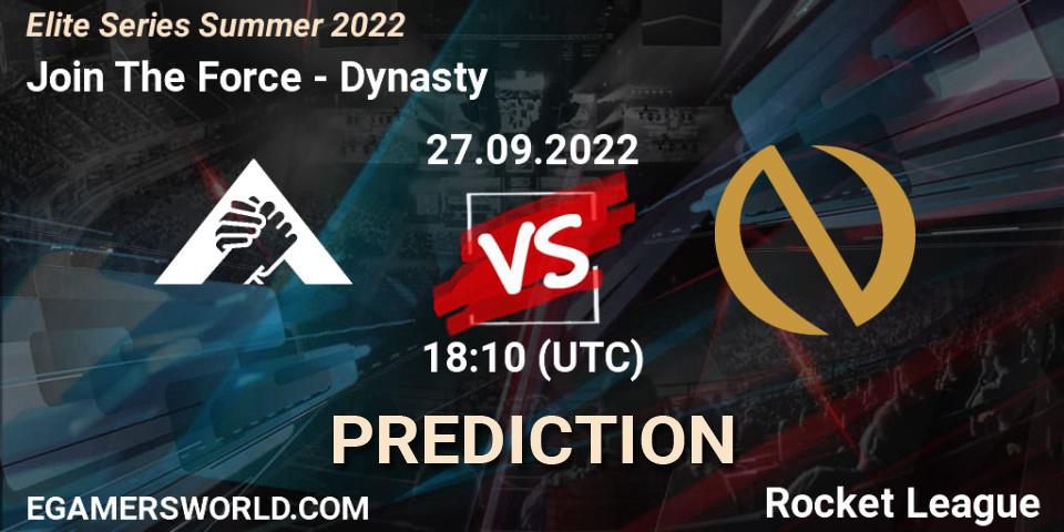 Join The Force - Dynasty: Maç tahminleri. 27.09.2022 at 18:10, Rocket League, Elite Series Summer 2022