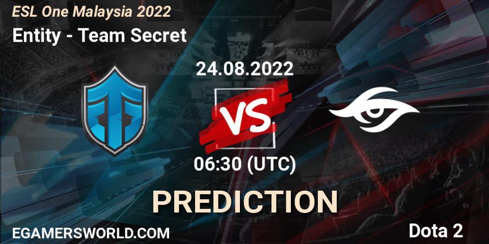 Entity - Team Secret: Maç tahminleri. 24.08.22, Dota 2, ESL One Malaysia 2022