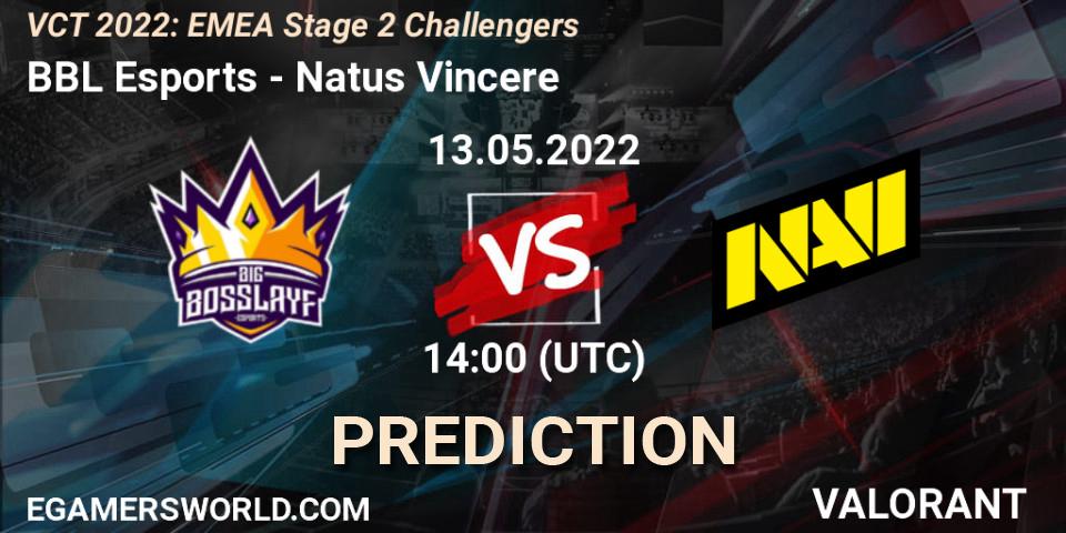 BBL Esports - Natus Vincere: Maç tahminleri. 13.05.22, VALORANT, VCT 2022: EMEA Stage 2 Challengers